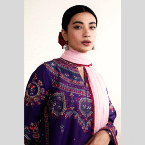 ZARA SHAHJAHAN 3PC SUMMER CASUAL COLLECTION NAVY BLUE