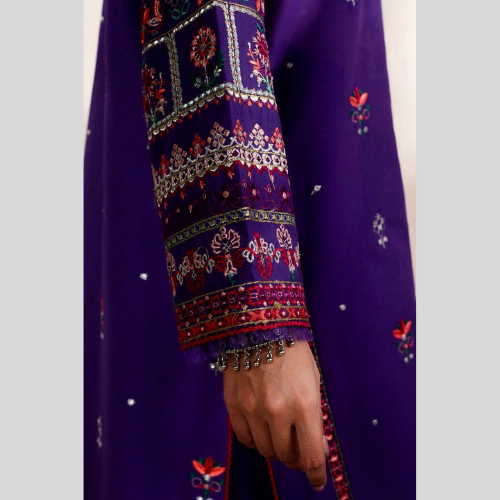 ZARA SHAHJAHAN 3PC SUMMER CASUAL COLLECTION NAVY BLUE - Image 4