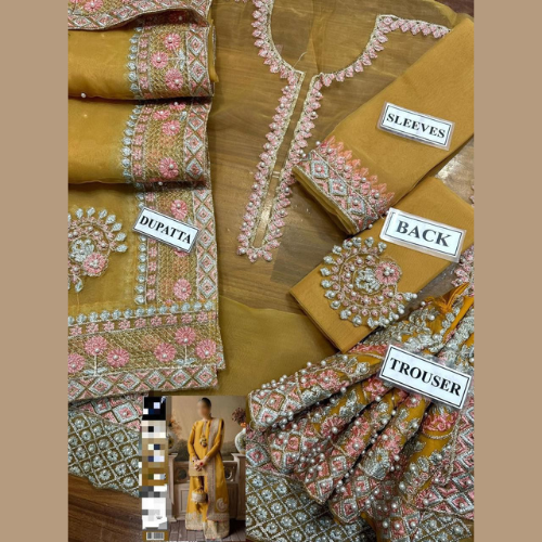 laam unstiched master collection in yellow - Image 2