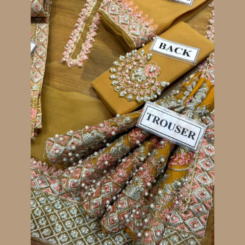 laam unstiched master collection in yellow - Image 3