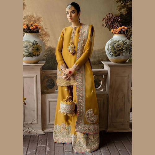laam unstiched master collection in yellow