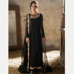 unstitched embroidered chiffon wedding dress